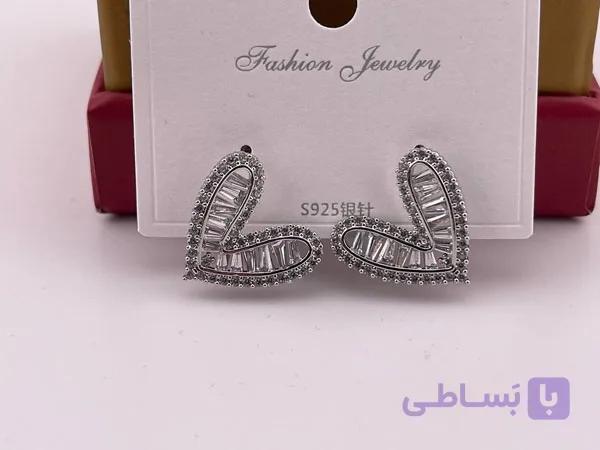 گوشواره طرح قلب زنانه شیک و خاص — تصویر 1