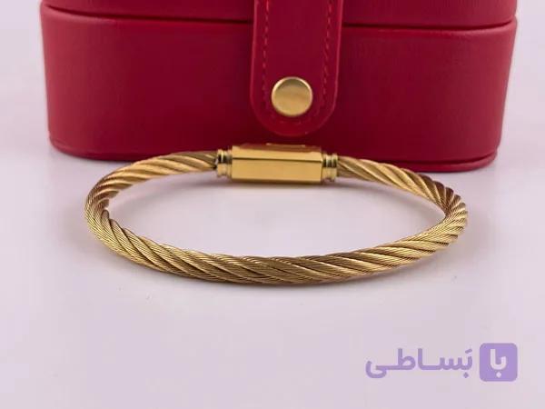 دستبند مردانه مفتولی مشکی مون بلان — تصویر 1