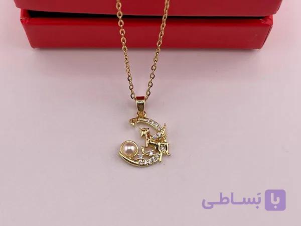 گردنبند ماه و اسب تک شاخ شیک — تصویر 1