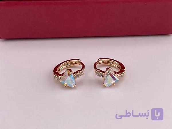 گوشواره نگین هفت رنگ ژوپینگ — تصویر 1