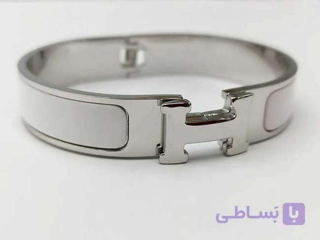 دستبند هرمس نقره ای سفید — تصویر 1