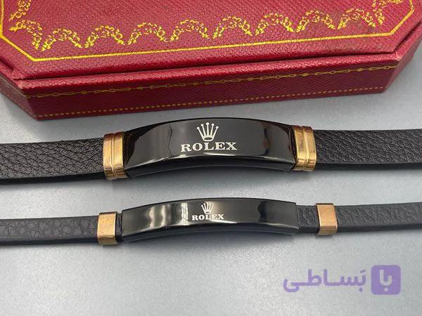 ست دستبند مردانه و زنانه چرم رولکس — تصویر 1
