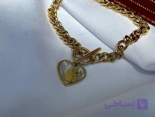 دستبند تیفانی صدفی رنگ استیل — تصویر 1
