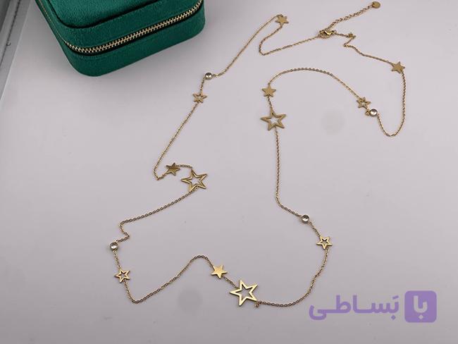 گردنبند رو لباسی طرح ستاره و نگین — تصویر 1