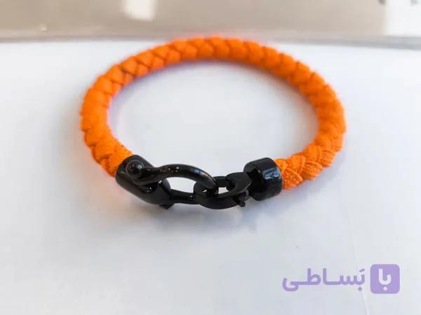 دستبند امگا بافت نارنجی کد 10979 — تصویر 1