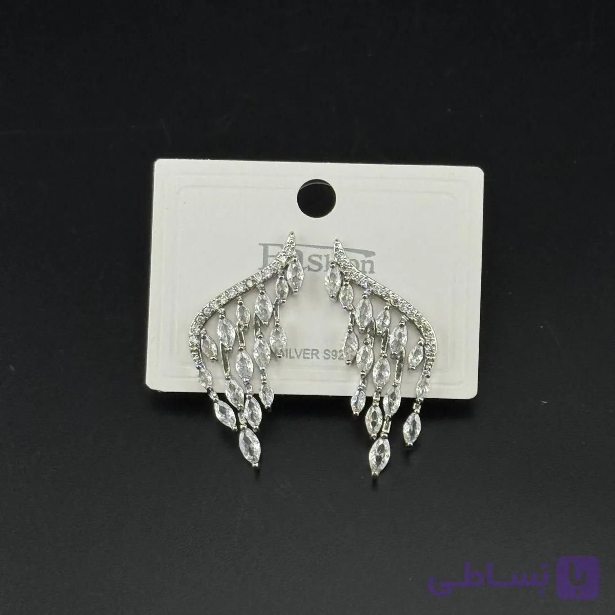 گوشواره جواهری مدل بال فرشته — تصویر 1