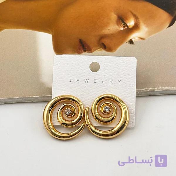 گوشواره طلایی مارپیچ دوبل — تصویر 1