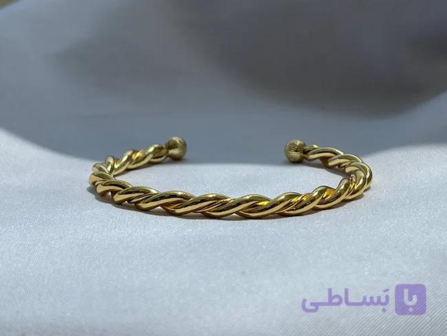 دستبند مفتولی طرح طلا — تصویر 1