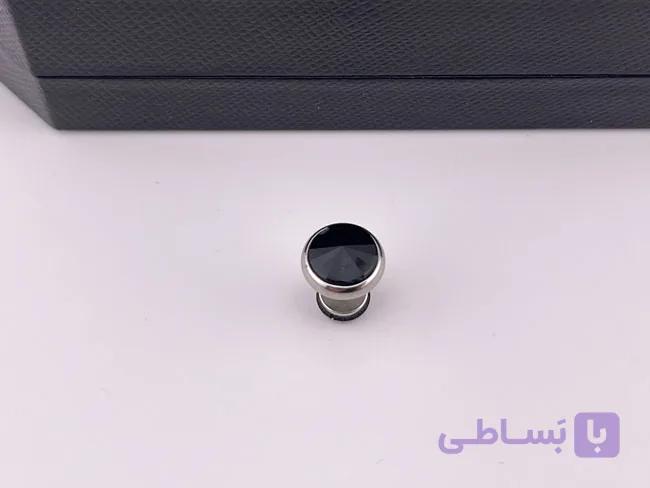 پیرسینگ گوش نگین گرد مشکی — تصویر 1