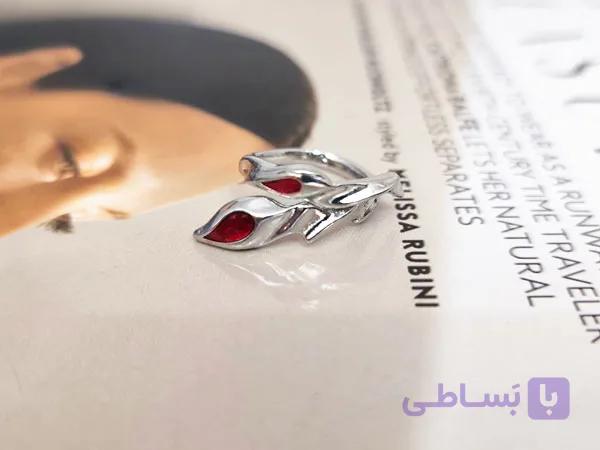 انگشتر پینترستی دخترانه نگین قرمز کد 11226 — تصویر 1