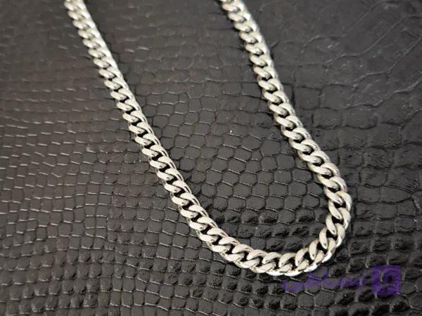 زنجیر ظریف کارتیر مردانه استیل نقره ای کد 10491 — تصویر 1