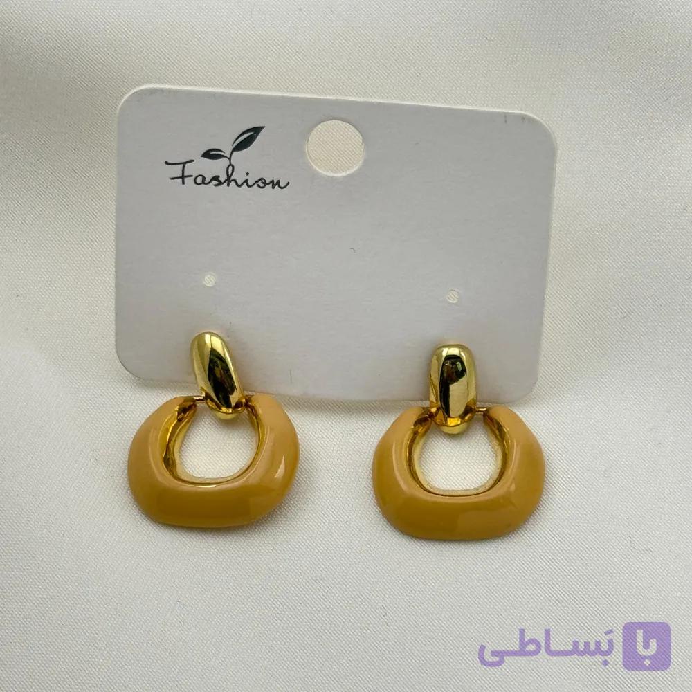 گوشواره مدرن مینیمال رنگی — تصویر 1