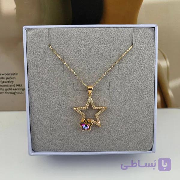 گردنبند ستاره نگین‌دار درخشان، ساده — تصویر 1