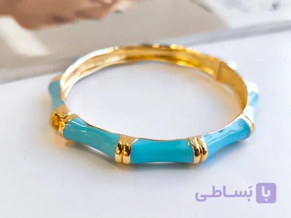 دستبند زنانه میناکاری رنگ ثابت کد 10363 — تصویر 1