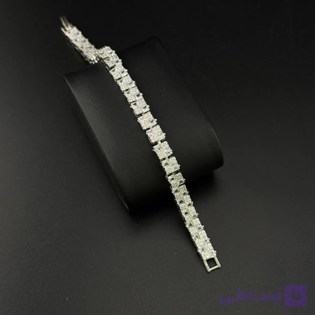 دستبند تنیسی پهن طرح پرنسس (خوشه‌ای) — تصویر 1