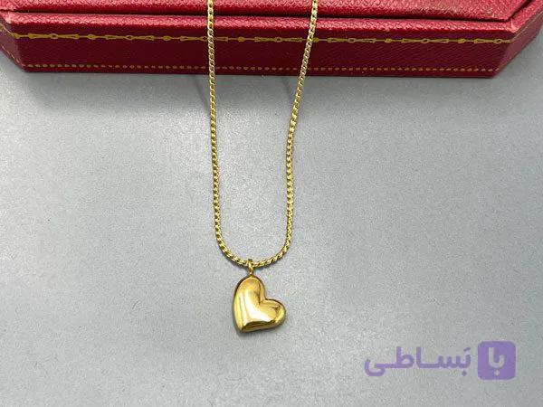 گردنبند قلب با زنجیر ظریف — تصویر 1