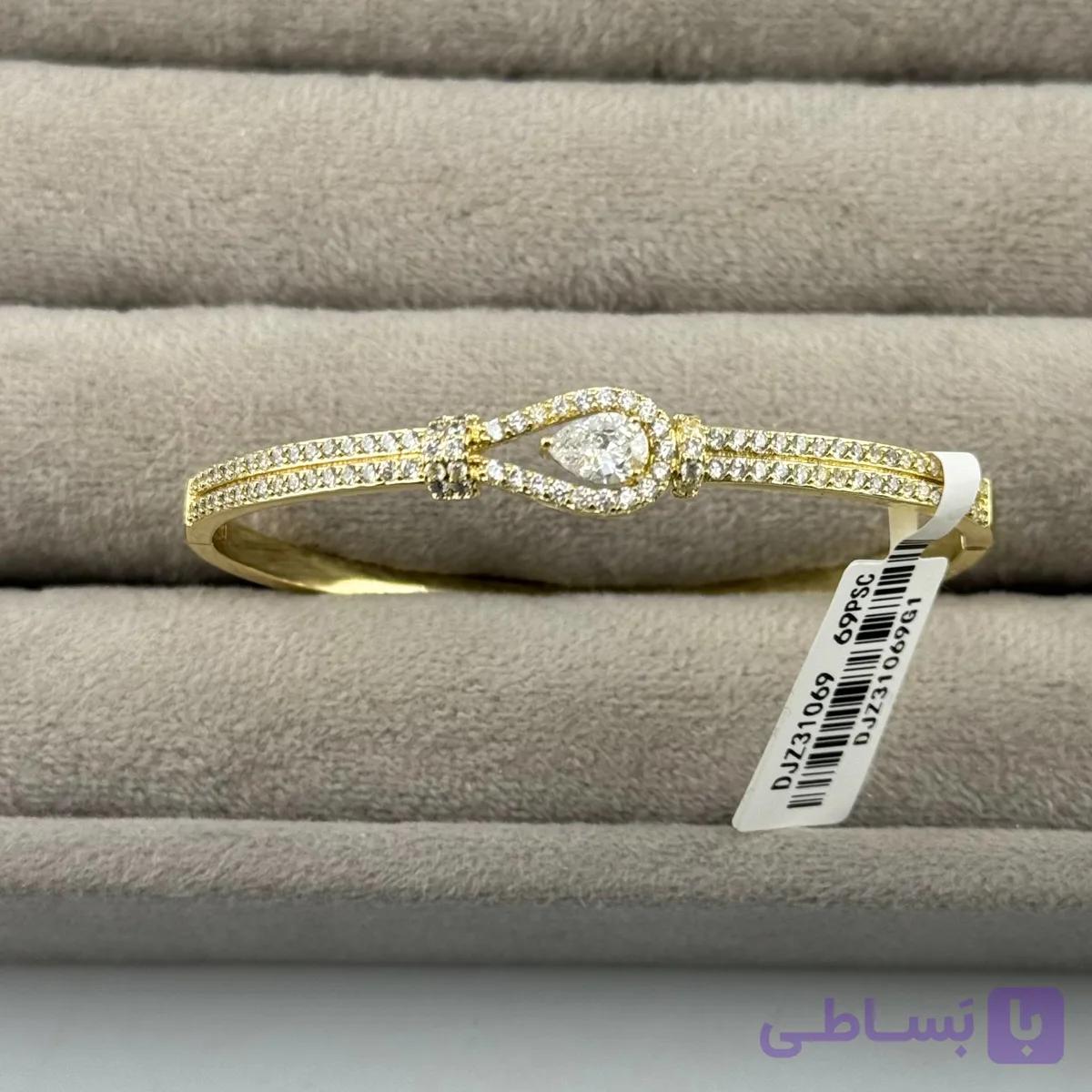 دستبند جواهری نگین اشکی زنانه — تصویر 1