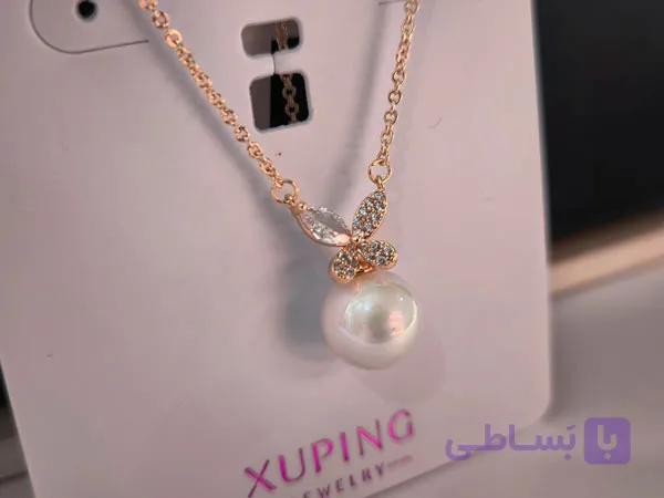 گردنبند مرواریدی ظریف شیک کد 10482 — تصویر 1