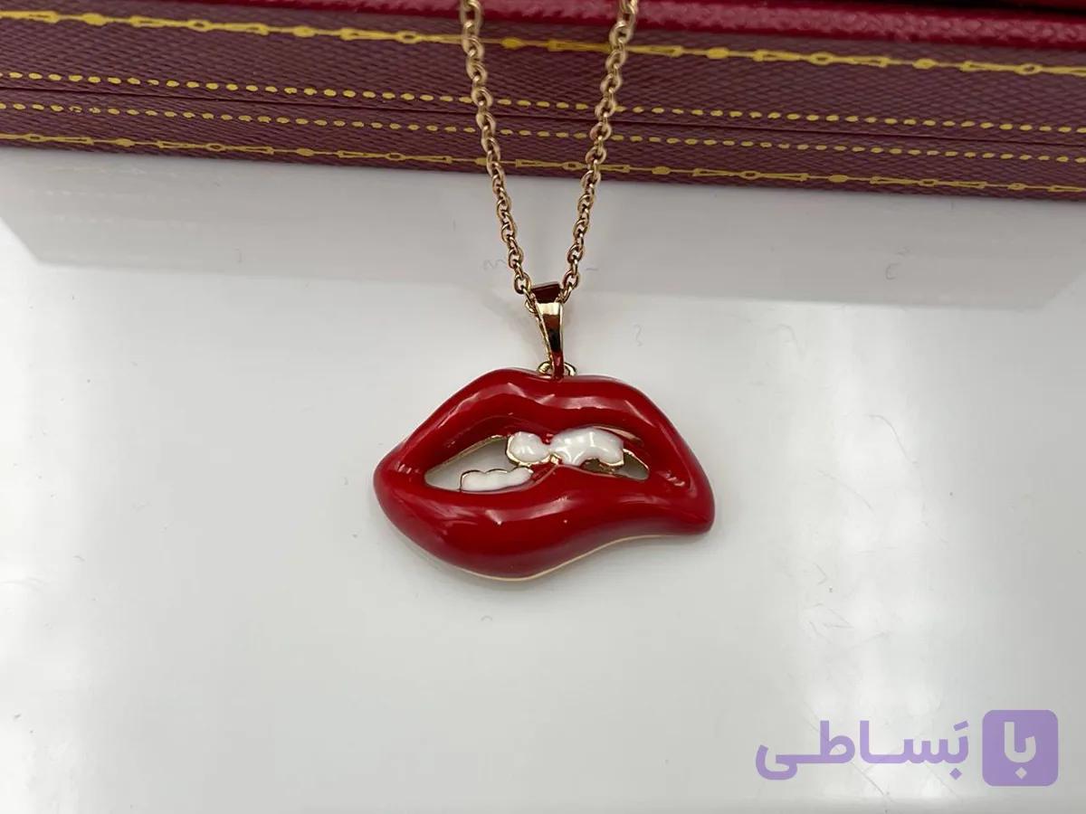 گردنبند طرح لب قرمز ژوپینگ — تصویر 1