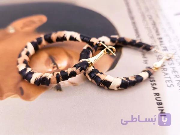 گوشواره طرح پلنگی رنگ ثابت کد 11213 — تصویر 1