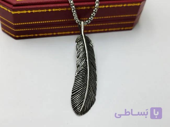 گردنبند پر سیاه قلم کد ga63 — تصویر 1