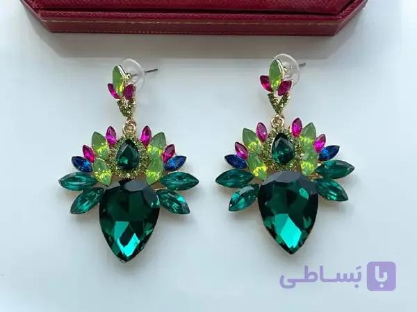 گوشواره کریستال سواروسکی طرح اشک — تصویر 1