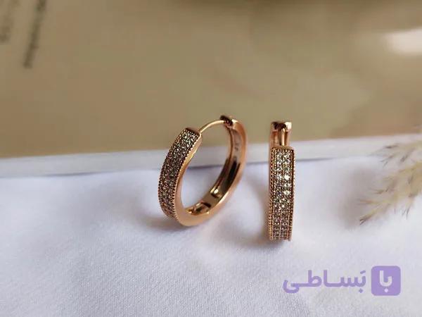گوشواره نگینی حلقه ای ژوپینگ — تصویر 1