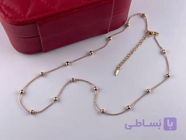 زنجیر ژوپینگ طلایی مدل گوی دار — تصویر 1
