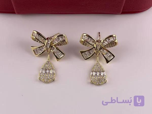 گوشواره مجلسی زنانه طرح پاپیون — تصویر 1