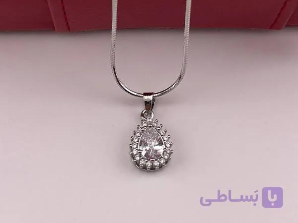 گردنبند نگین اشکی طرح جواهر — تصویر 1