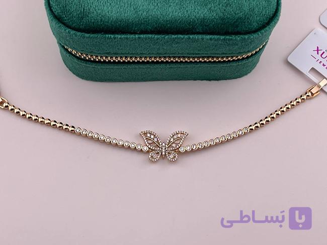دستبند ژوپینگ پروانه فول نگین کاری شده — تصویر 1
