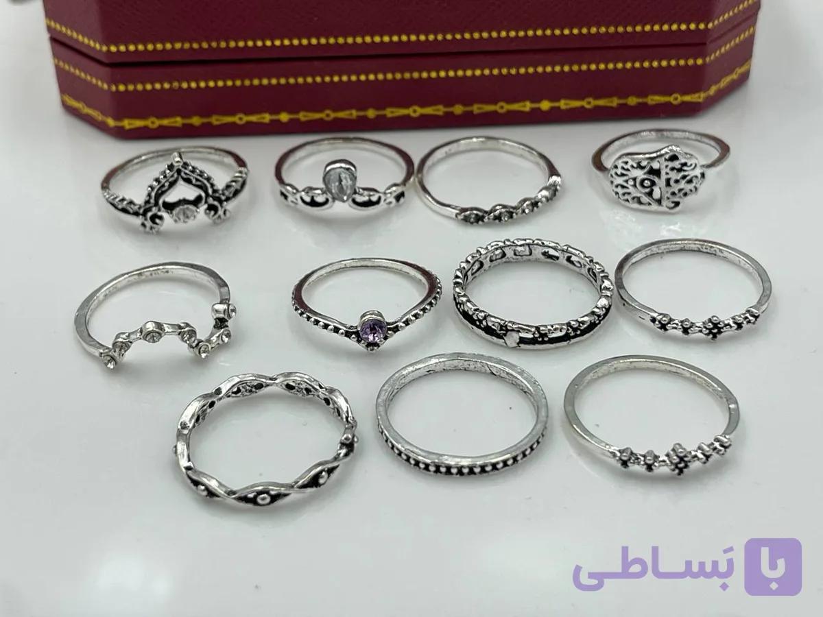انگشترهای پکی نقره ای — تصویر 1
