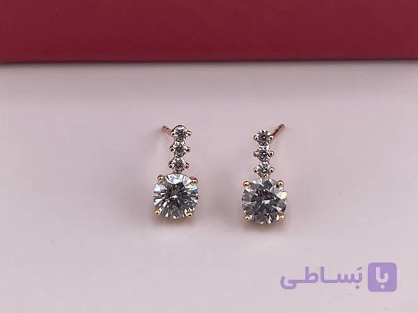 گوشواره میخی شیک نگینی — تصویر 1