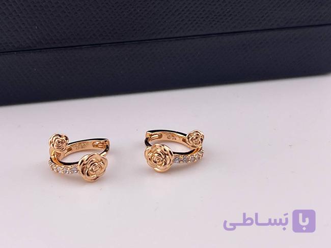گوشواره ژوپینگ طرح گل و نگین