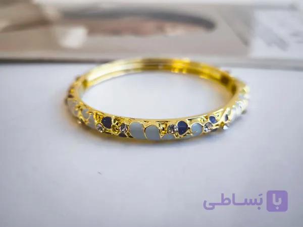 بنگل میناکاری نگینی شیک خاص کد 10928 — تصویر 1