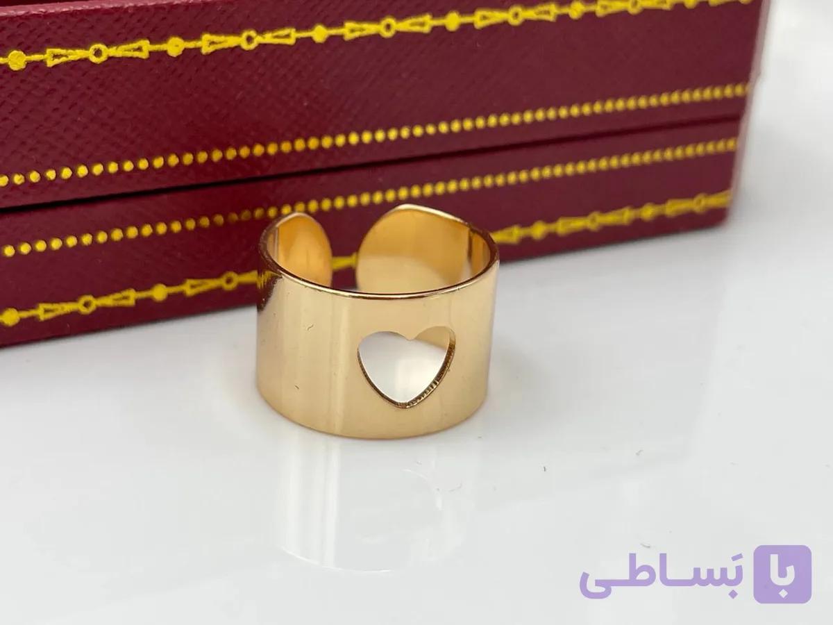 انگشتر قلب تو خالی ژوپینگ فری سایز — تصویر 1