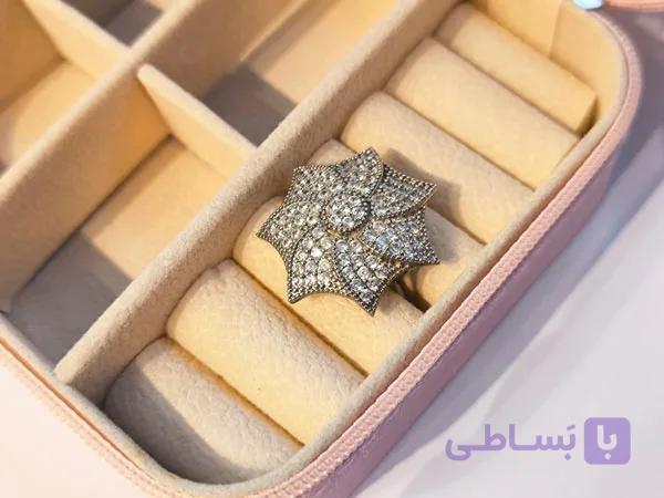 انگشتر مجلسی چتر فول نگین — تصویر 1