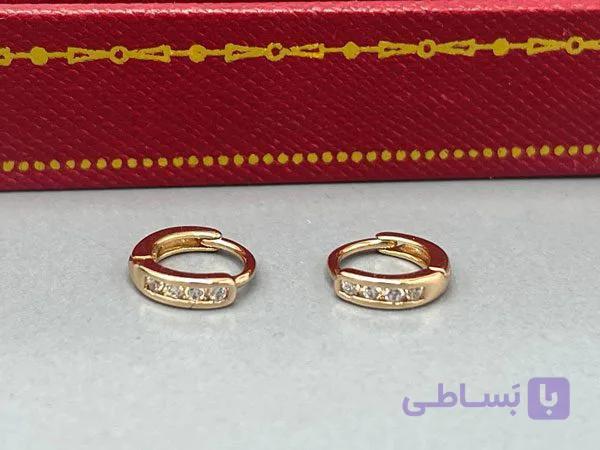 گوشواره ژوپینگ ظریف نگینی — تصویر 1