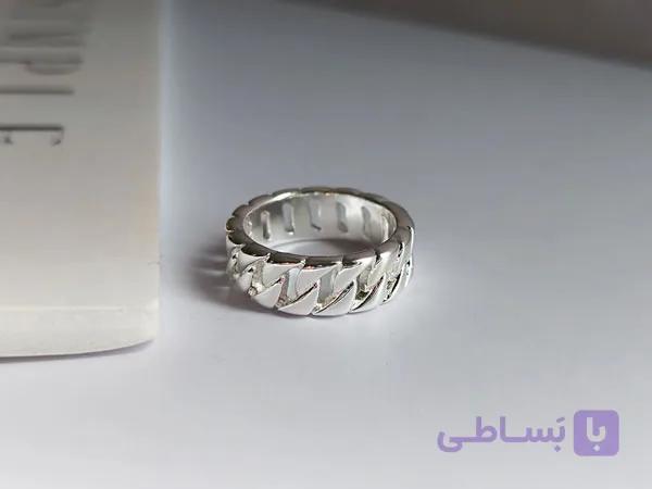 انگشتر کارتیر نقره ای استیل رنگ ثابت — تصویر 1