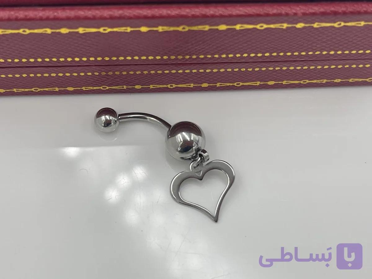 پیرسینگ ساده با آویز قلب — تصویر 1