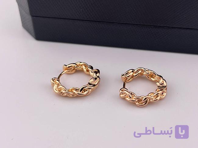 گوشواره حلقه ای طرح طلا — تصویر 1
