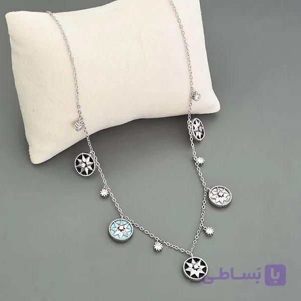 گردنبند نقره‌ای مدل ستاره قطبی