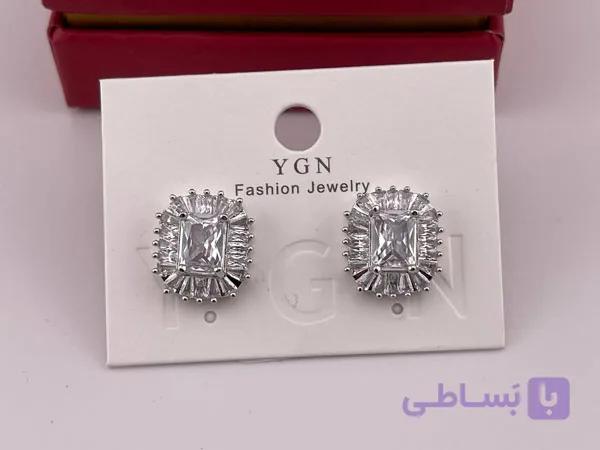 گوشواره نگینی ظریف و شیک — تصویر 1