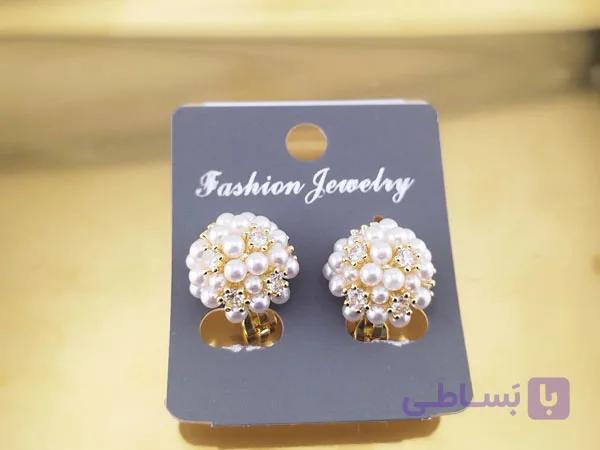 گوشواره گل مرواریدی شیک و خاص — تصویر 1