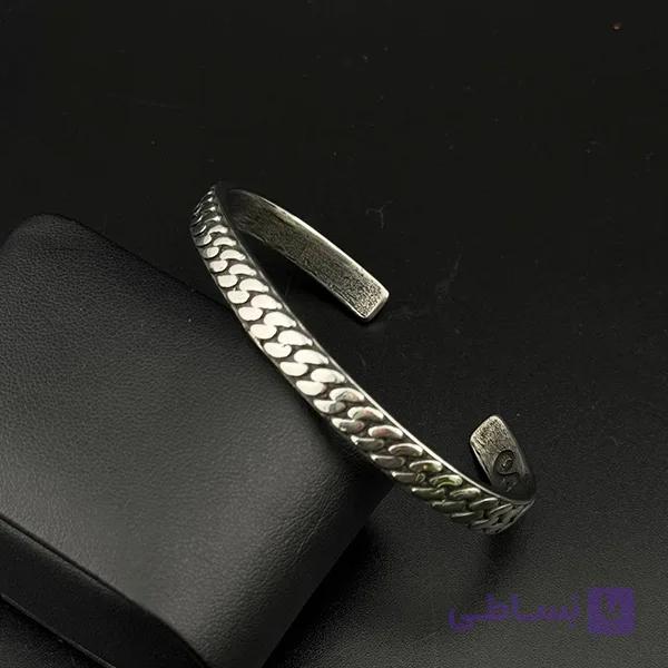 دستبند مردانه زنجیری کلاسیک پهن — تصویر 1