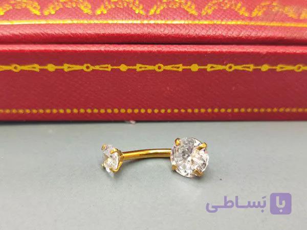 پیرسینگ ناف دو سر نگین — تصویر 1