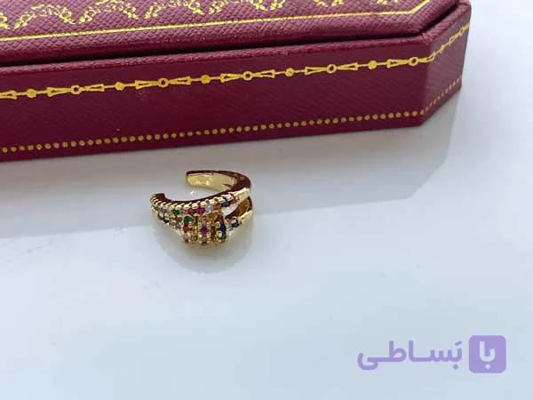 گوشواره ایرکاف نگین رنگی — تصویر 1
