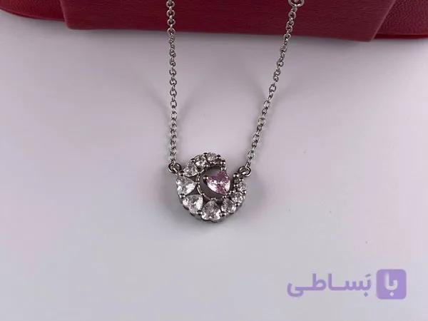 گردنبند ژوپینگ نگین دار طرح قلب — تصویر 1