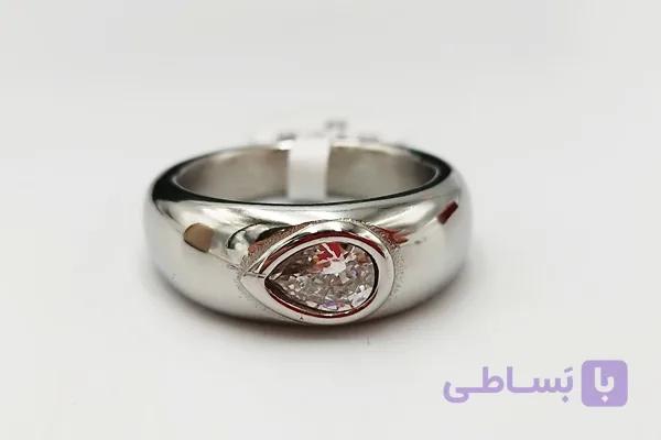 رینگ استیل نگین دار — تصویر 1
