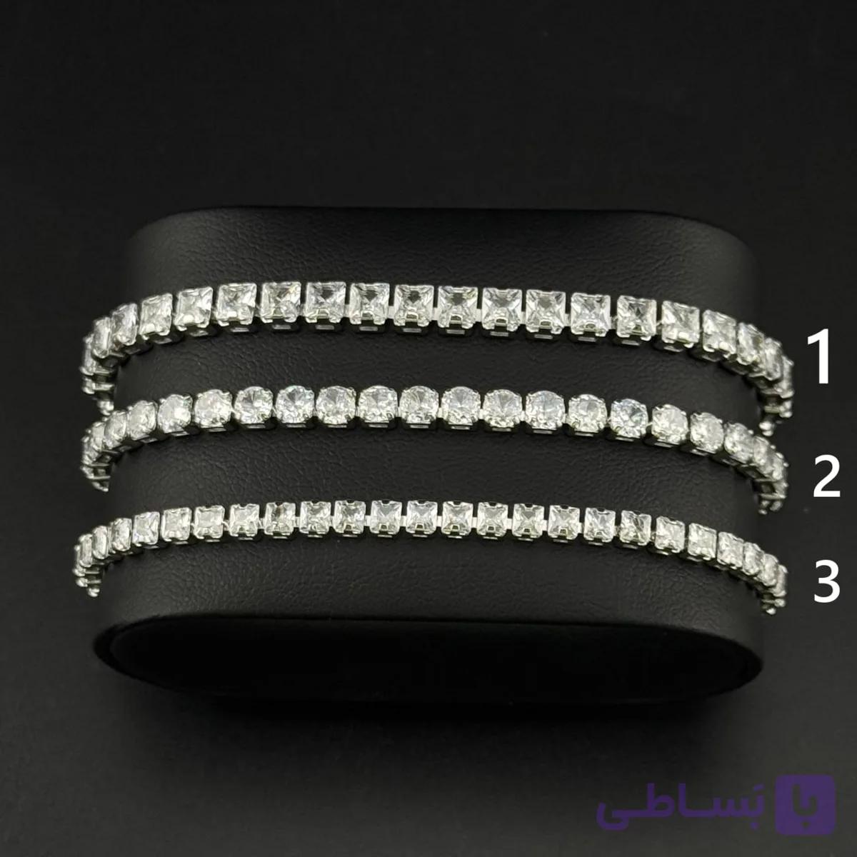 دستبند تنیسی طرح جواهر (کالکشن پرنسس و برلیان) — تصویر 1